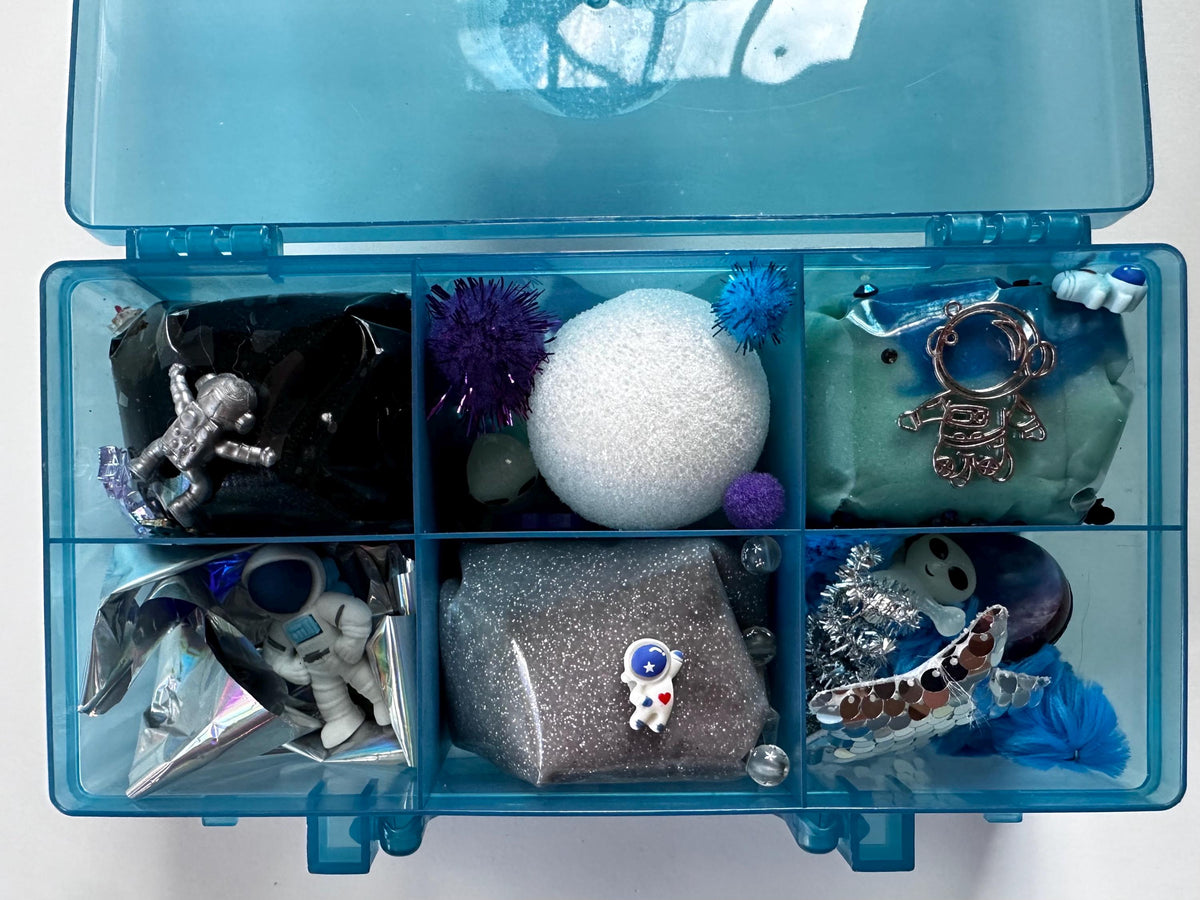 Space playdough sensory box