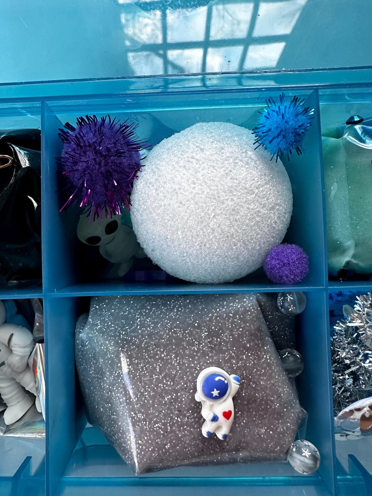Space playdough sensory box