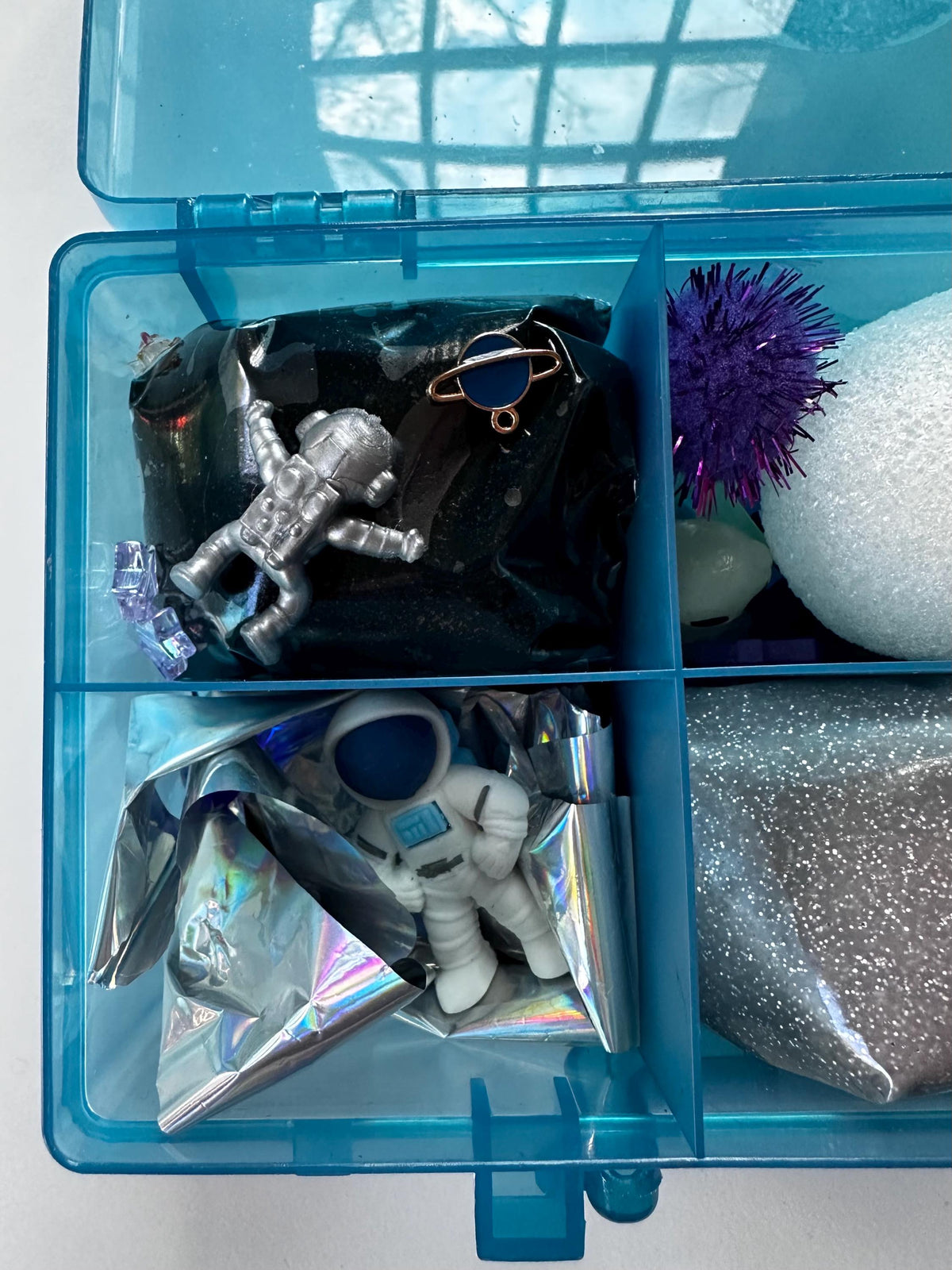 Space playdough sensory box